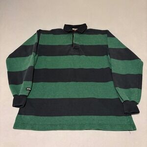 Barbarian Rugby Wear Mens Green Black Striped Long Sleeve XXL Casual Fall